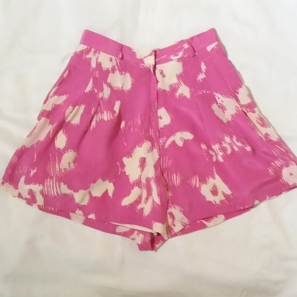 Yumi Kim Pink Silk High Waist Shorts